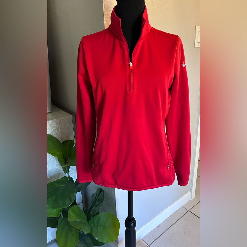 Nike Red Half-Zip Athletic Pullover - image 1
